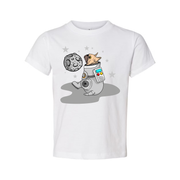 Space Dog Astronaut Graphic Tee For Unisex Fit With Moon Stars And Space Theme Artwork