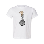 Unisex Space Dog Astronaut Standing On the Moon Graphic T Shirt With Cartoon Style Illustration