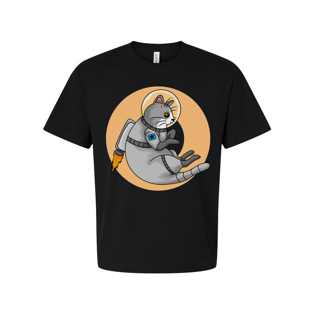 Space Cat Astronaut On A Rocket Graphic Tee For Unisex Adults And Teens Fun Cosmic Design