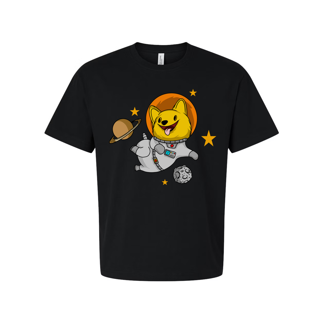 Space Dog Astronaut Graphic T Shirt For Unisex Adults And Kids Cosmic Design Tee