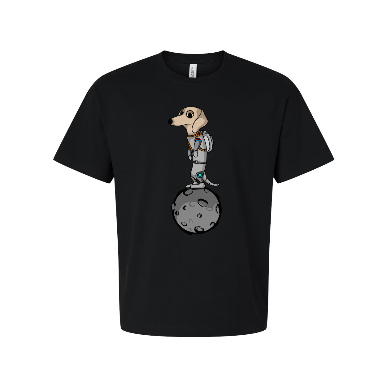Unisex Space Dog Astronaut Standing On the Moon Graphic T Shirt With Cartoon Style Illustration