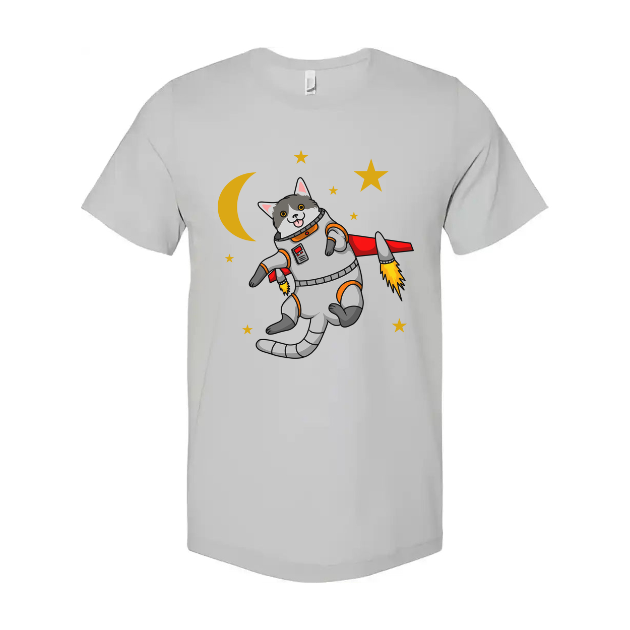 Space Animals Cat Astronaut Graphic Tee For Men Women Unisex Cute Space Travel Cartoon Outfit Gift