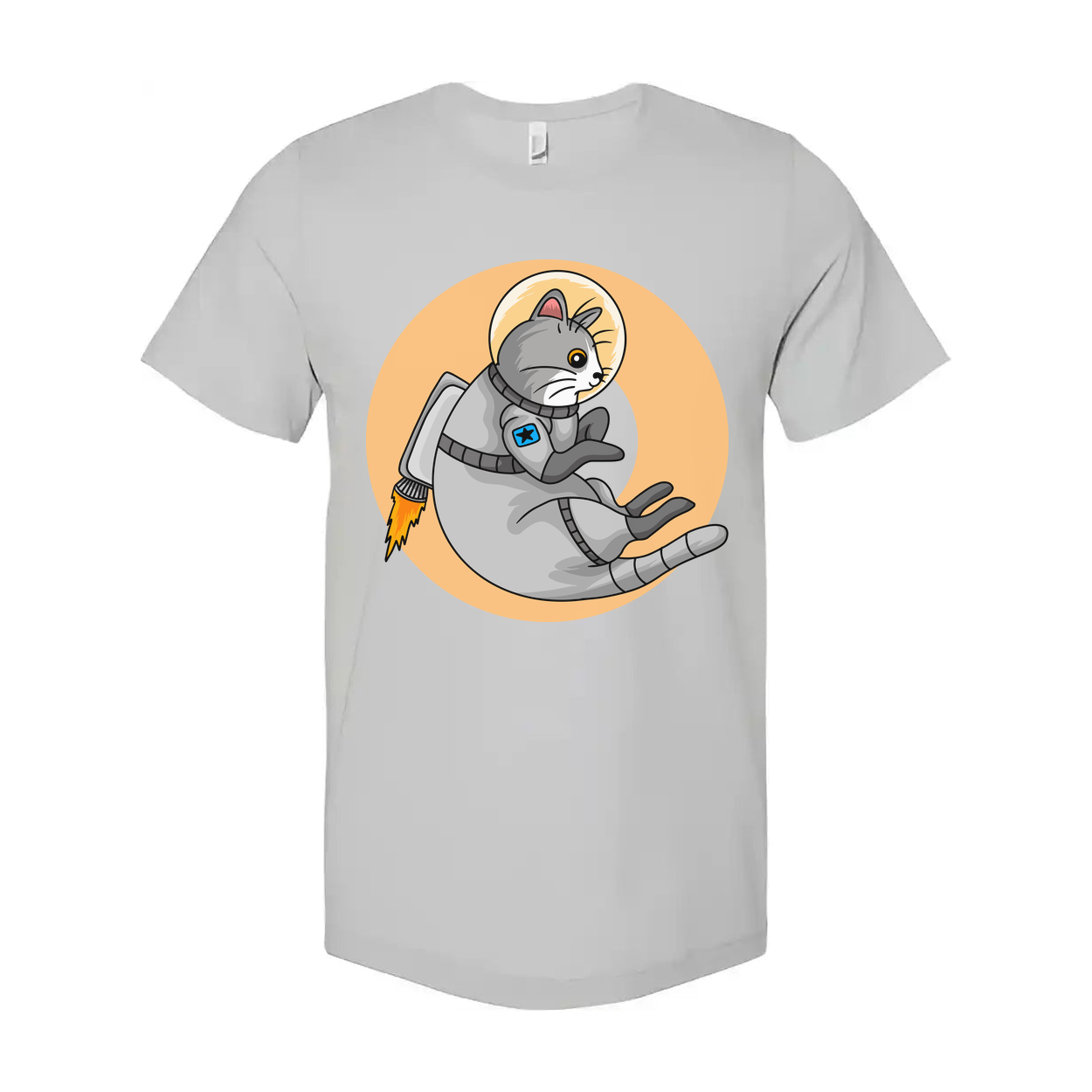Space Cat Astronaut On A Rocket Graphic Tee For Unisex Adults And Teens Fun Cosmic Design