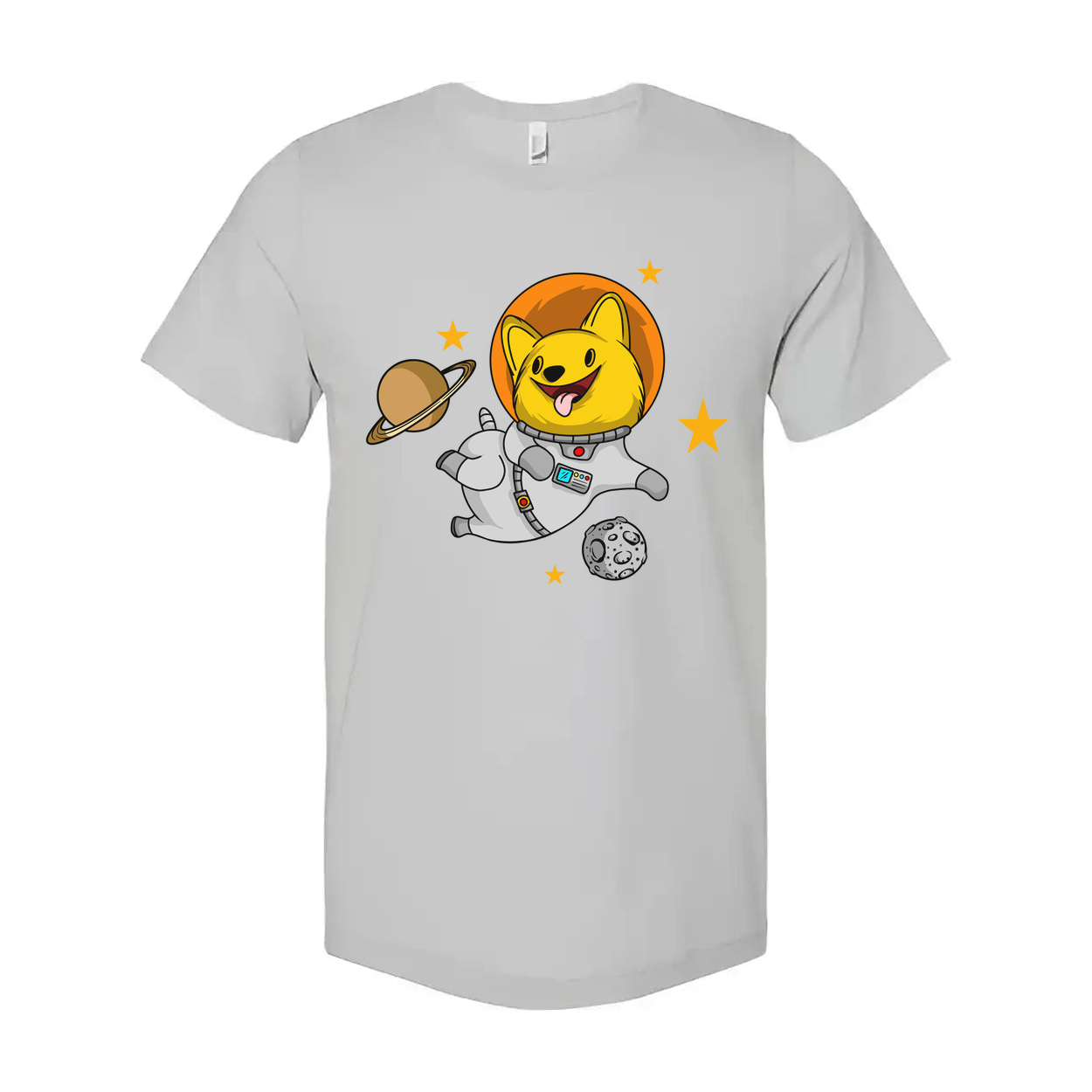 Space Dog Astronaut Graphic T Shirt For Unisex Adults And Kids Cosmic Design Tee