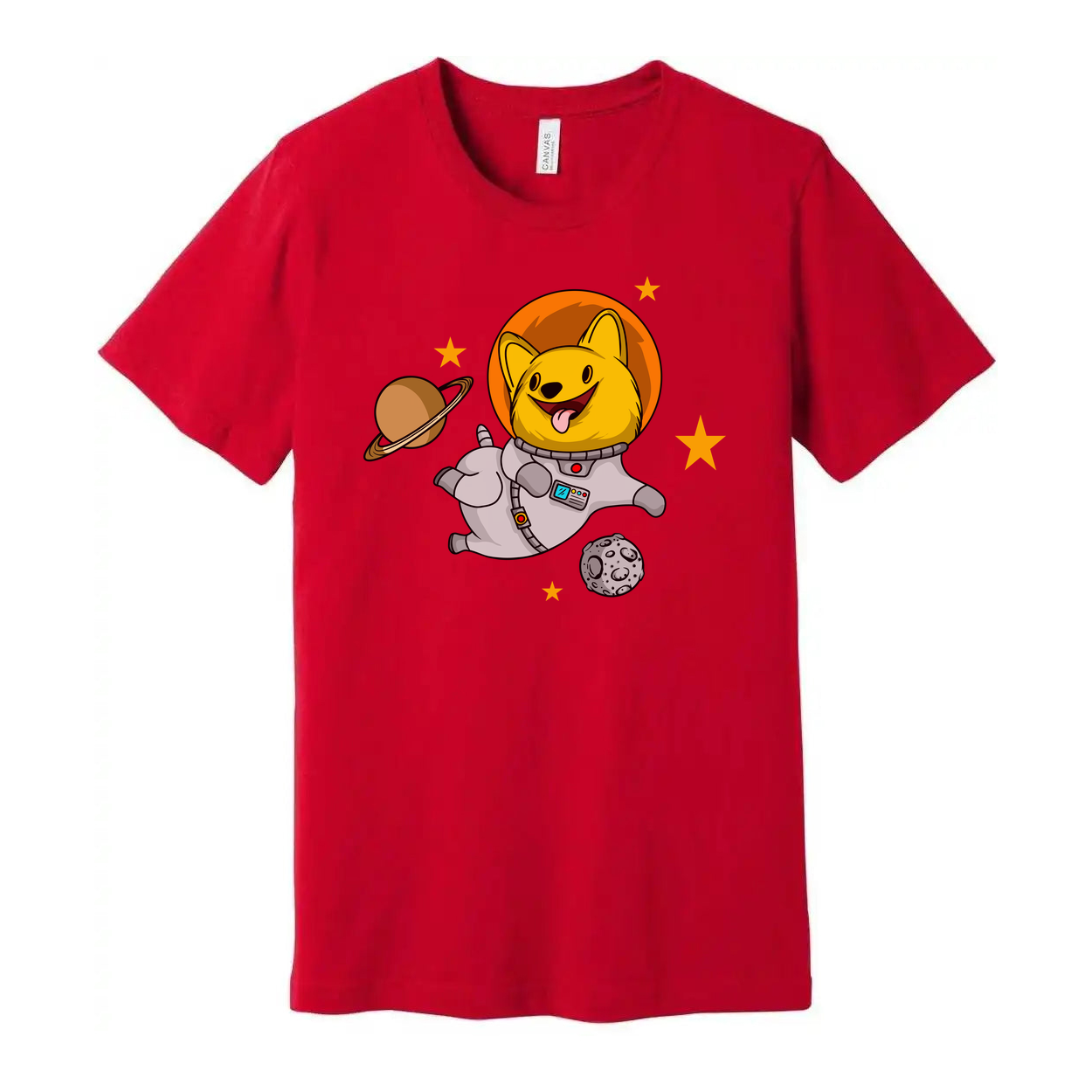 Space Dog Astronaut Graphic T Shirt For Unisex Adults And Kids Cosmic Design Tee