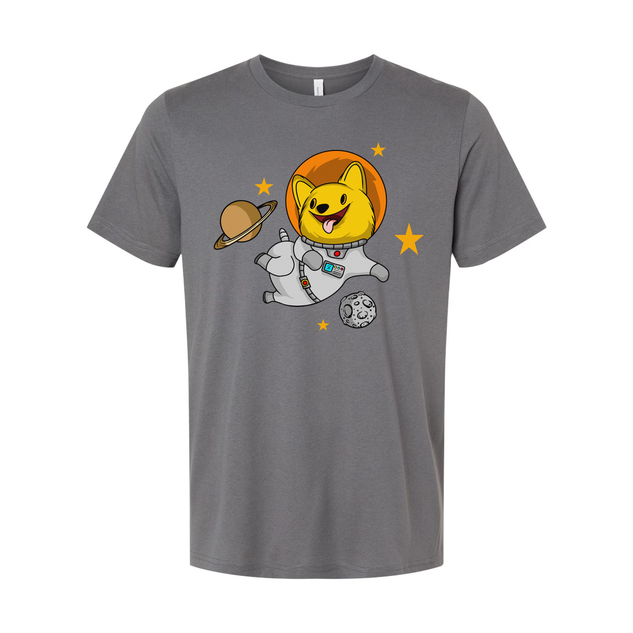 Space Dog Astronaut Graphic T Shirt For Unisex Adults And Kids Cosmic Design Tee