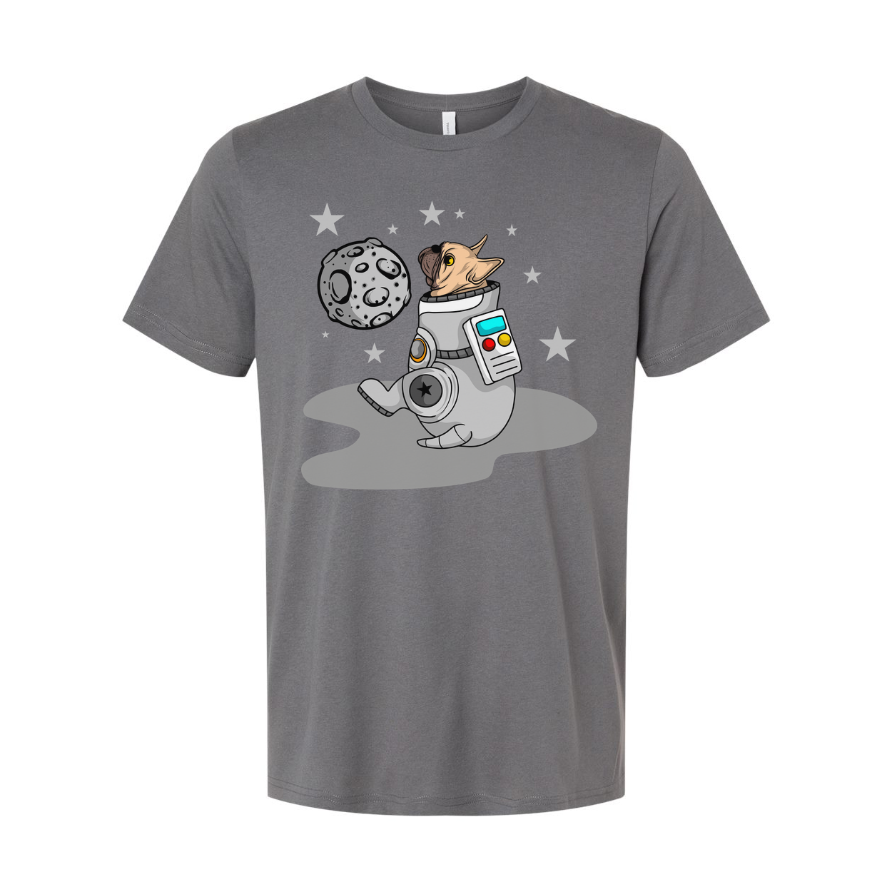 Space Dog Astronaut Graphic Tee For Unisex Fit With Moon Stars And Space Theme Artwork