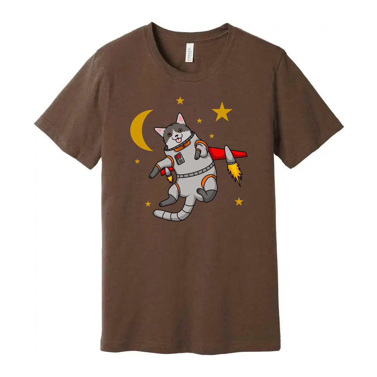 Space Animals Cat Astronaut Graphic Tee For Men Women Unisex Cute Space Travel Cartoon Outfit Gift