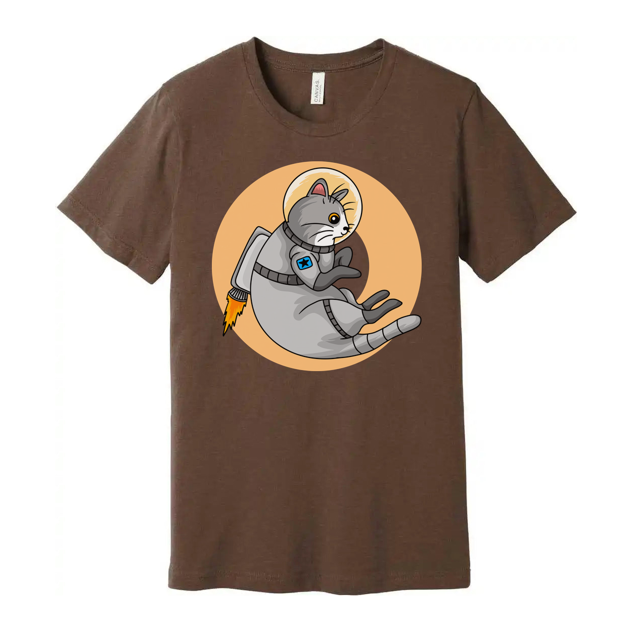 Space Cat Astronaut On A Rocket Graphic Tee For Unisex Adults And Teens Fun Cosmic Design
