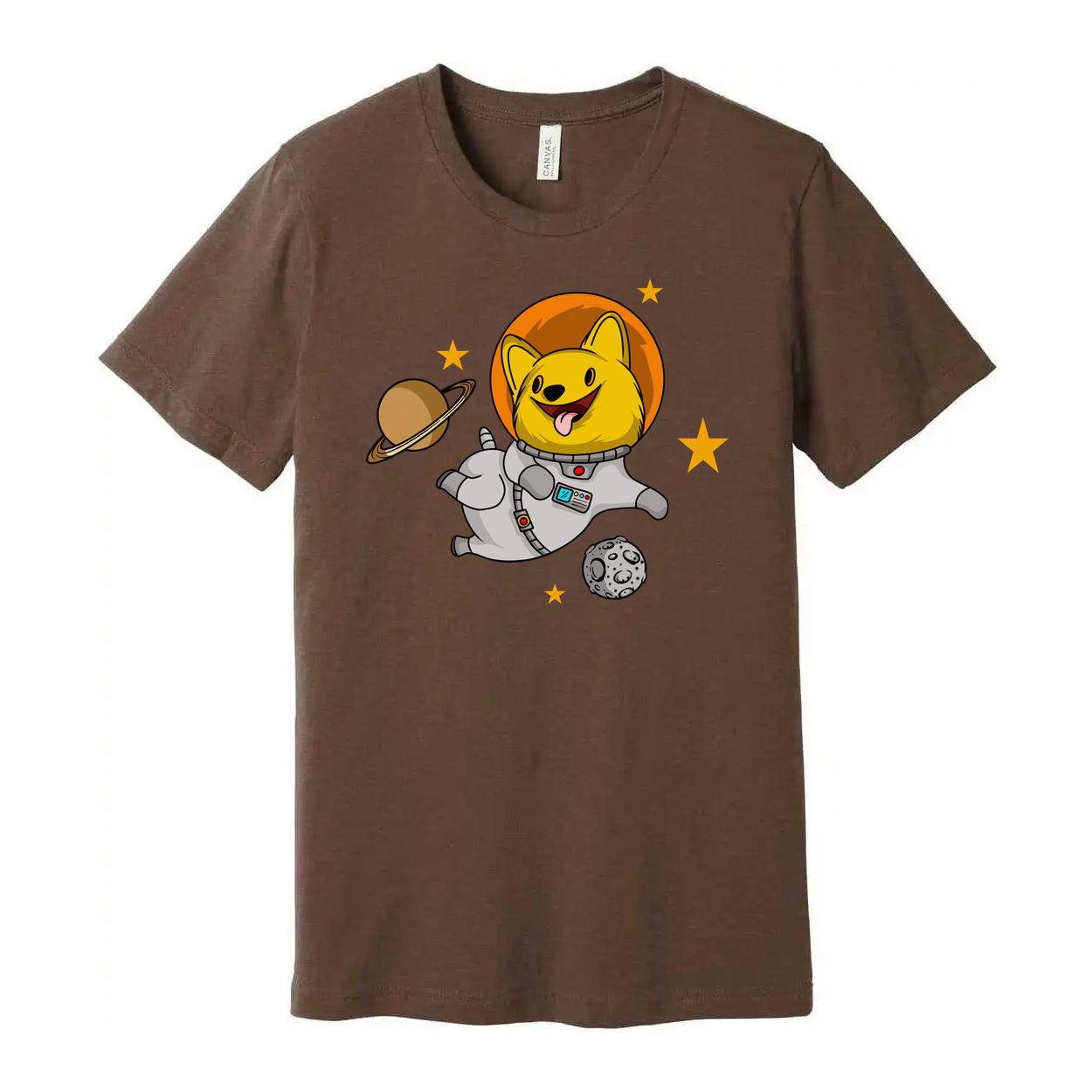 Space Dog Astronaut Graphic T Shirt For Unisex Adults And Kids Cosmic Design Tee