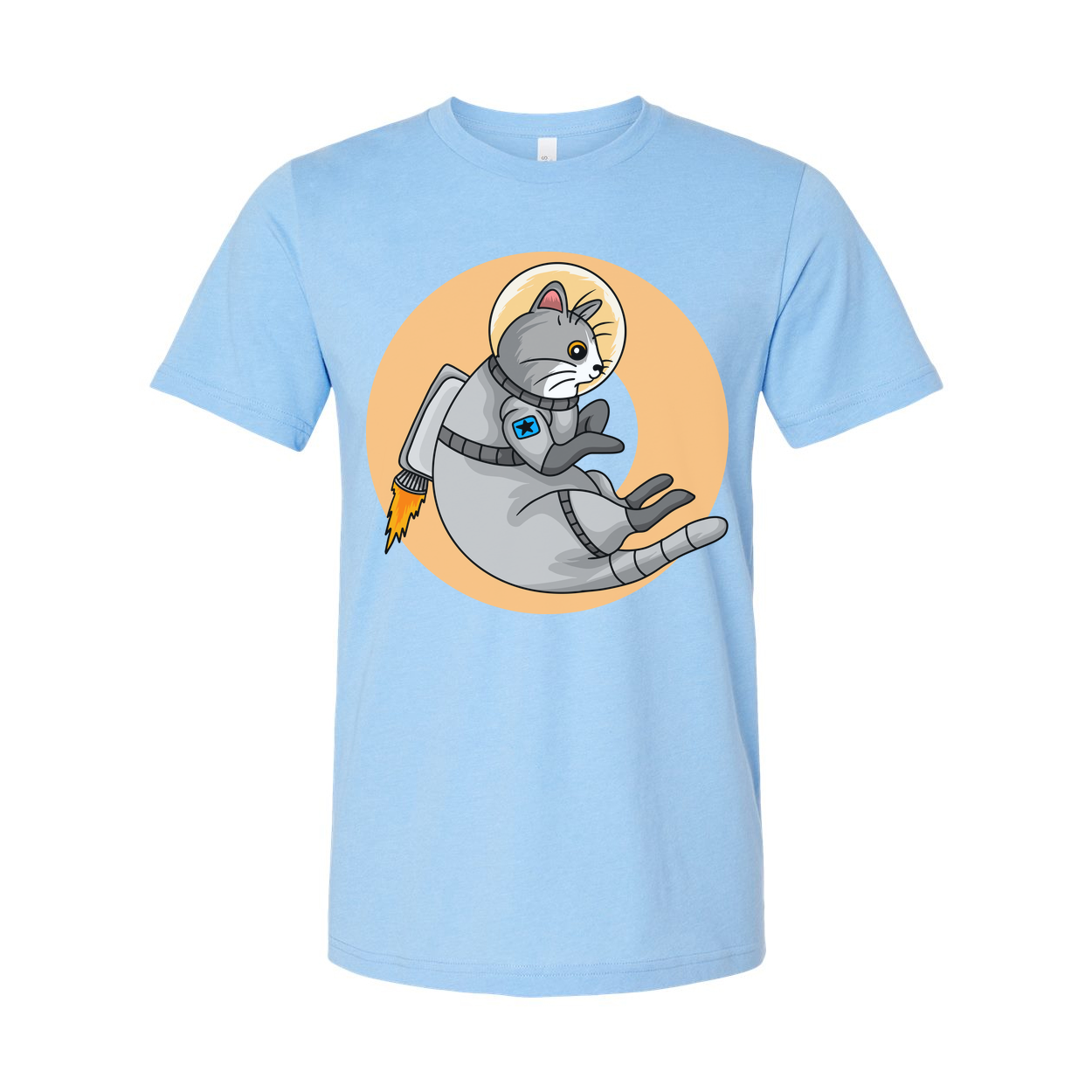 Space Cat Astronaut On A Rocket Graphic Tee For Unisex Adults And Teens Fun Cosmic Design