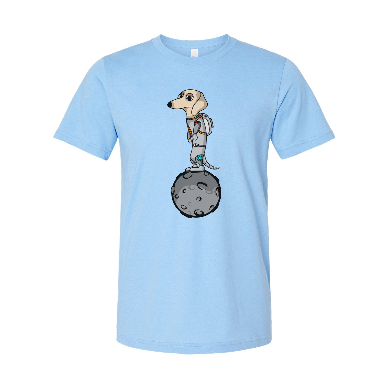 Unisex Space Dog Astronaut Standing On the Moon Graphic T Shirt With Cartoon Style Illustration