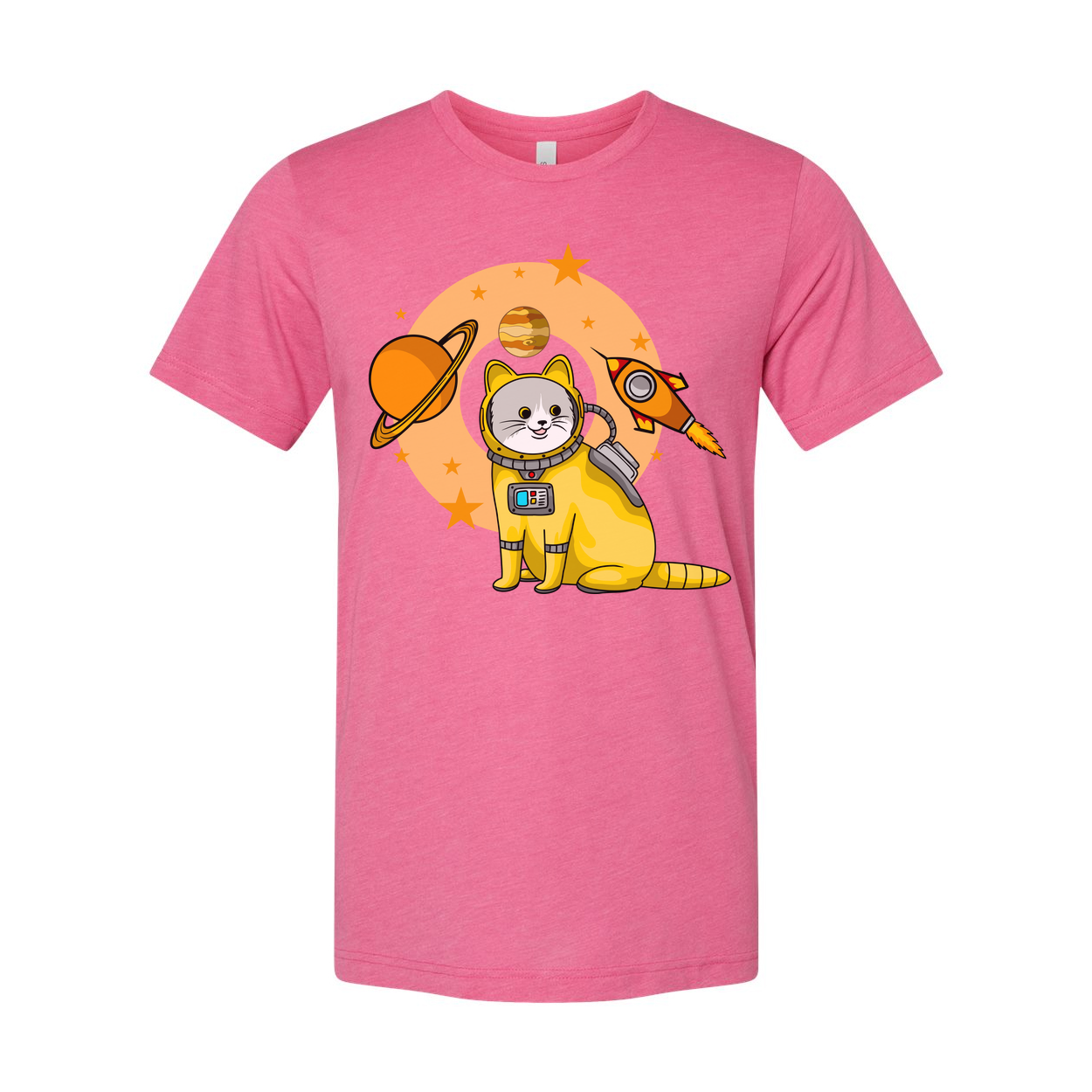 Space Cat Astronaut Graphic Tee With Rocket And Planets For Kids And Adults Worldwide