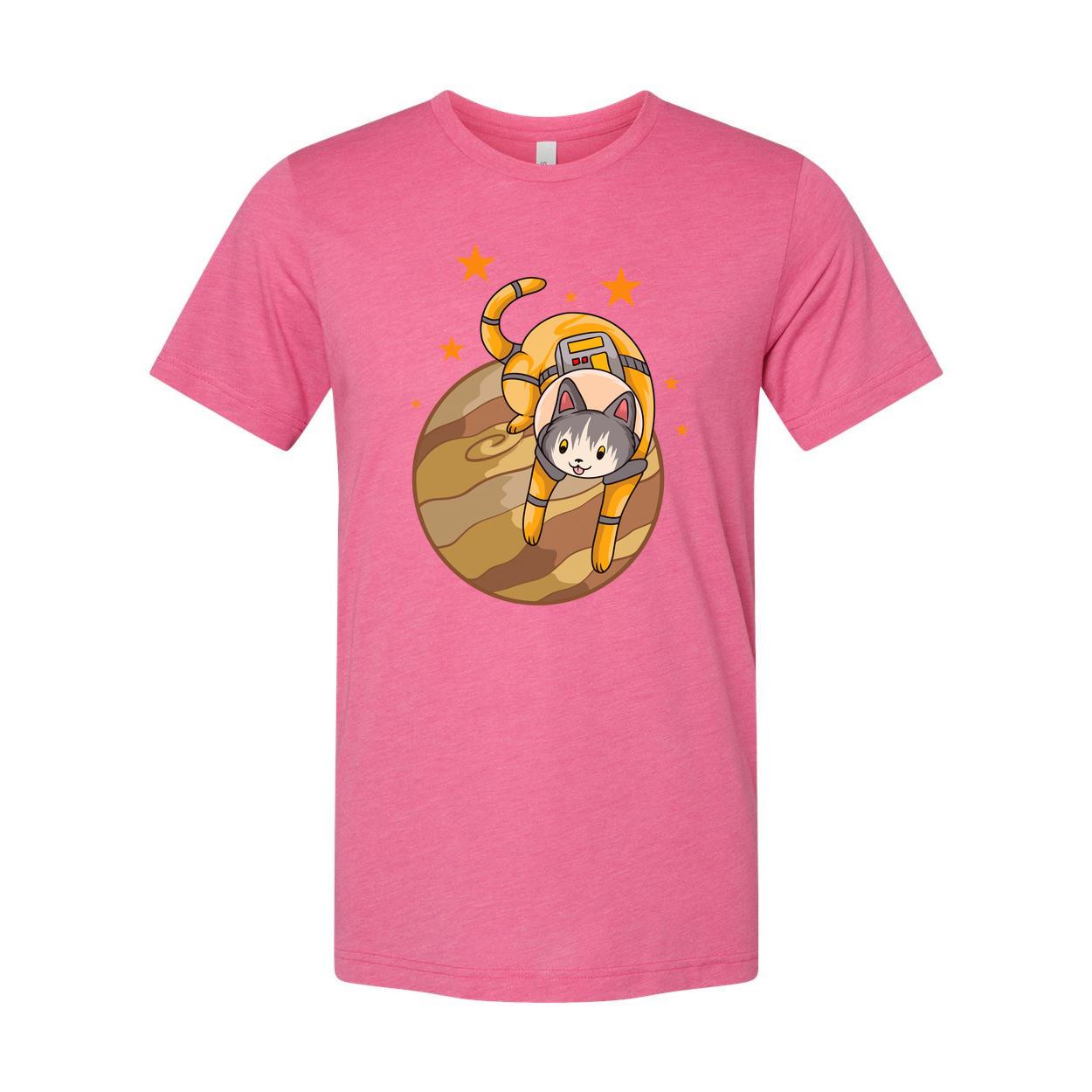 Space Cat Astronaut Illustration On Planet Unisex T Shirt With Adventure Theme Playful Design