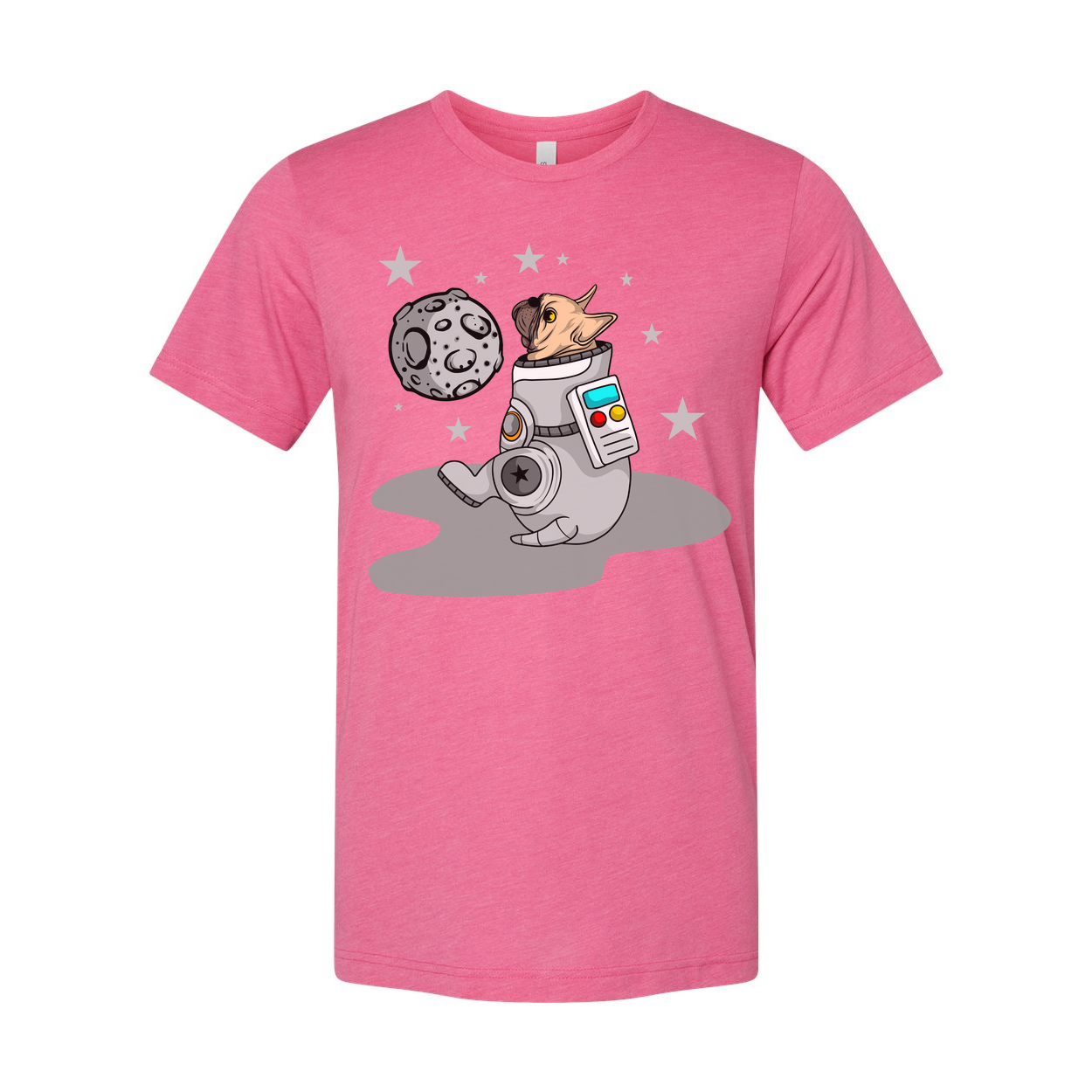 Space Dog Astronaut Graphic Tee For Unisex Fit With Moon Stars And Space Theme Artwork