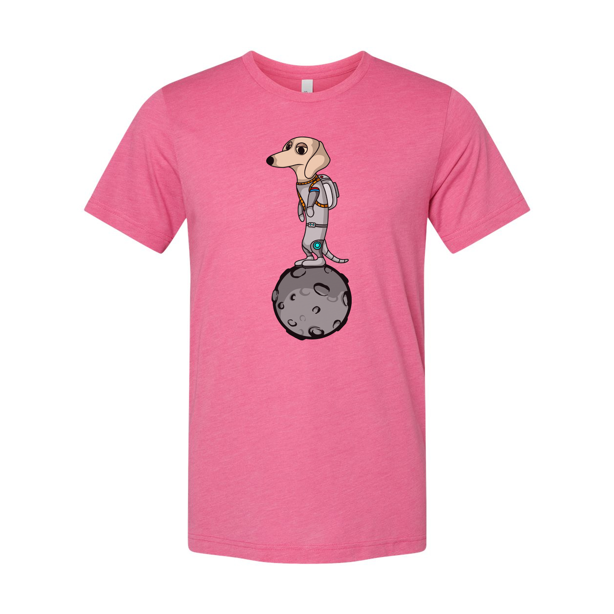 Unisex Space Dog Astronaut Standing On the Moon Graphic T Shirt With Cartoon Style Illustration