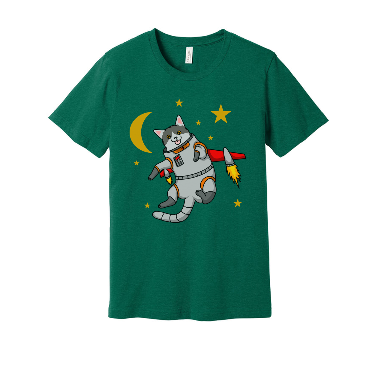 Space Animals Cat Astronaut Graphic Tee For Men Women Unisex Cute Space Travel Cartoon Outfit Gift