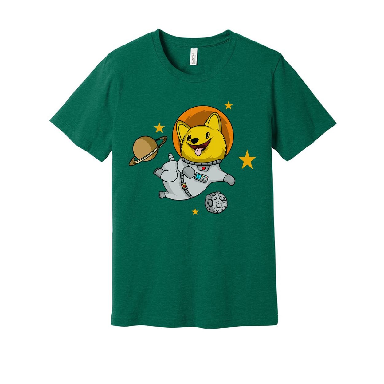 Space Dog Astronaut Graphic T Shirt For Unisex Adults And Kids Cosmic Design Tee