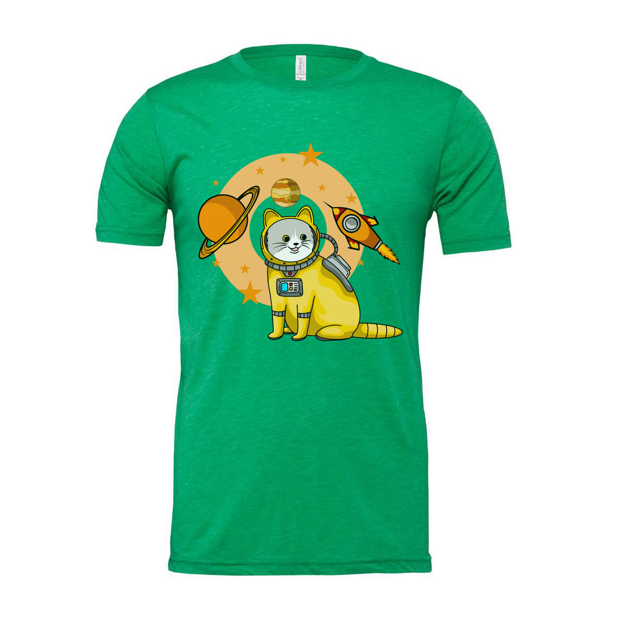 Space Cat Astronaut Graphic Tee With Rocket And Planets For Kids And Adults Worldwide