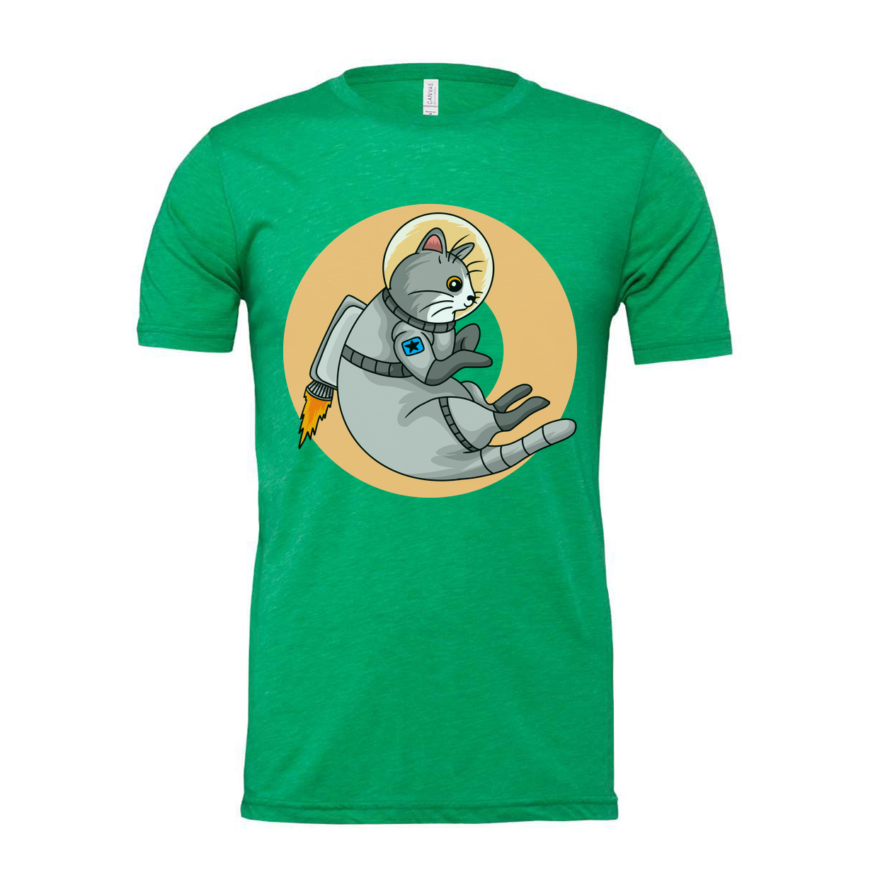 Space Cat Astronaut On A Rocket Graphic Tee For Unisex Adults And Teens Fun Cosmic Design