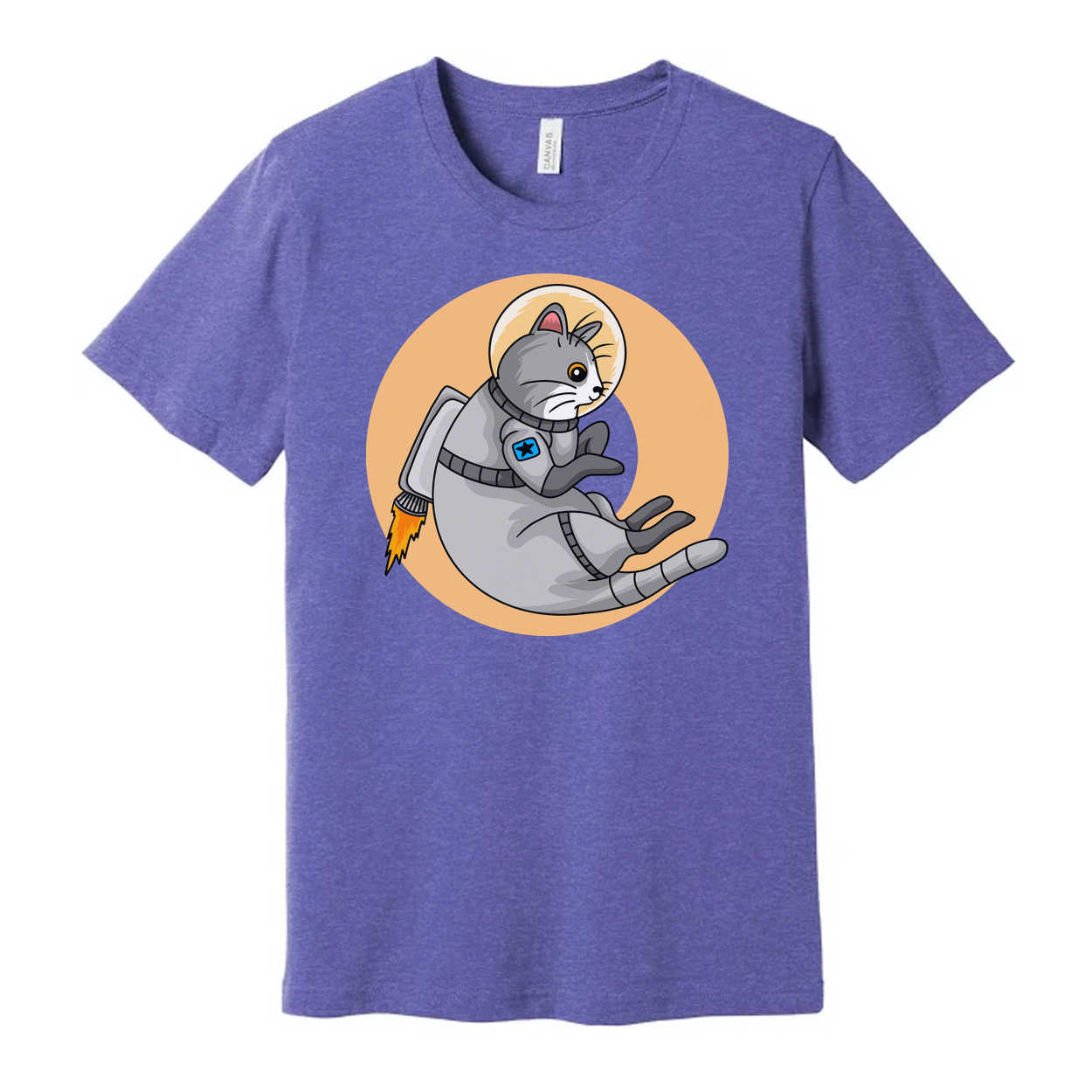 Space Cat Astronaut On A Rocket Graphic Tee For Unisex Adults And Teens Fun Cosmic Design