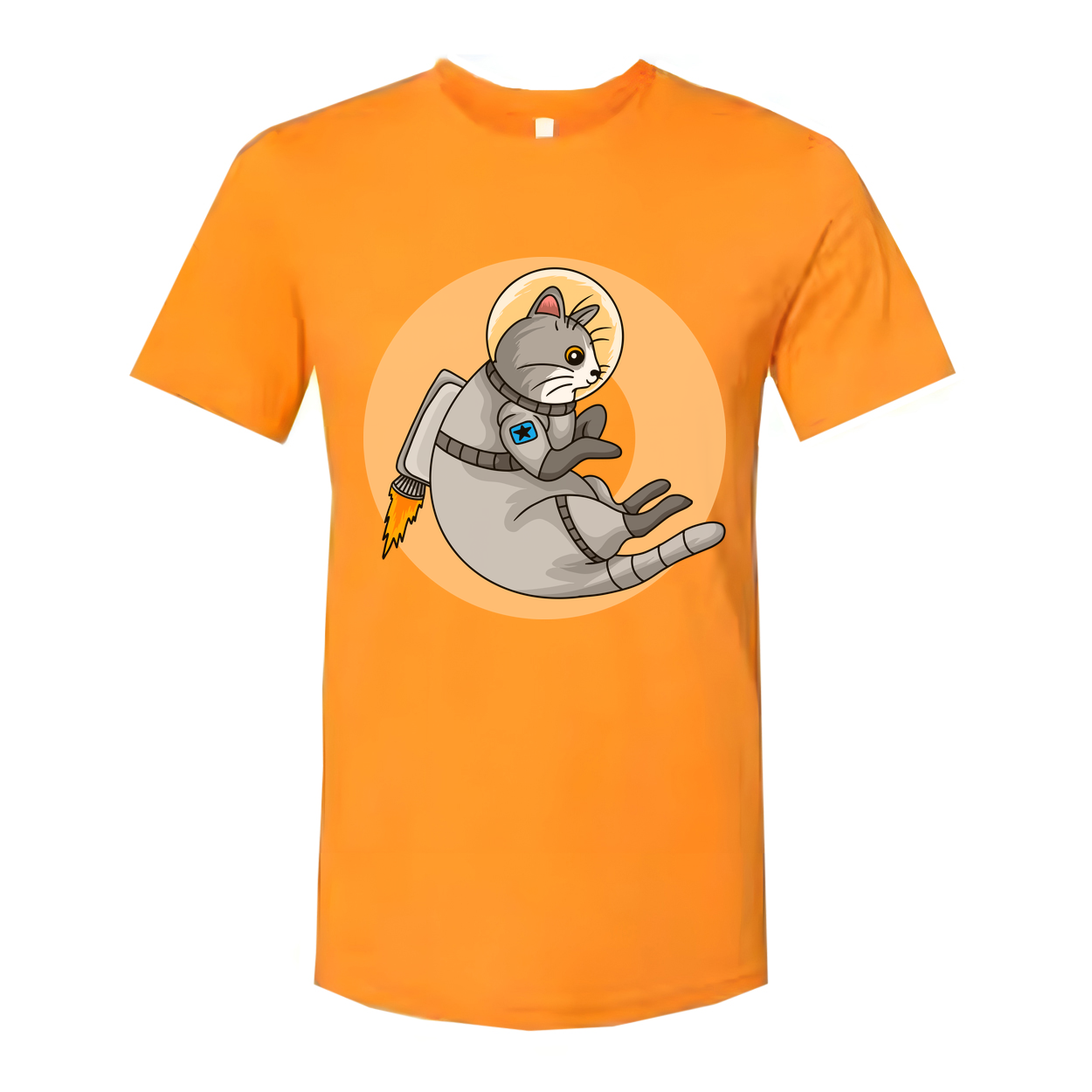 Space Cat Astronaut On A Rocket Graphic Tee For Unisex Adults And Teens Fun Cosmic Design