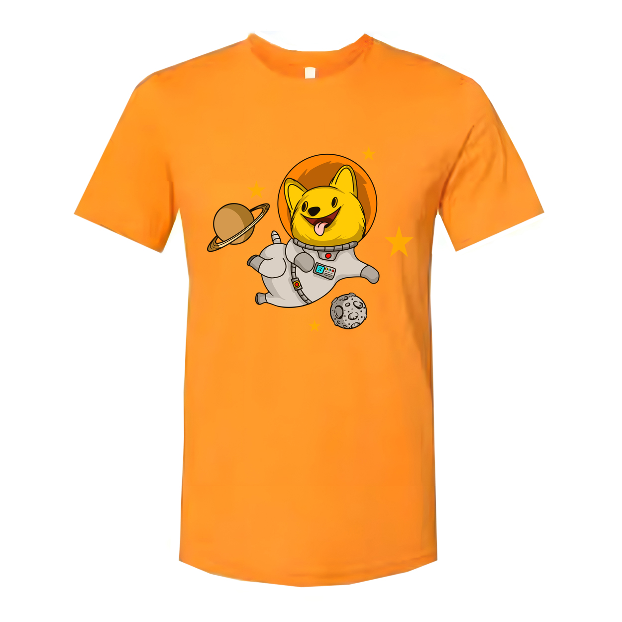 Space Dog Astronaut Graphic T Shirt For Unisex Adults And Kids Cosmic Design Tee