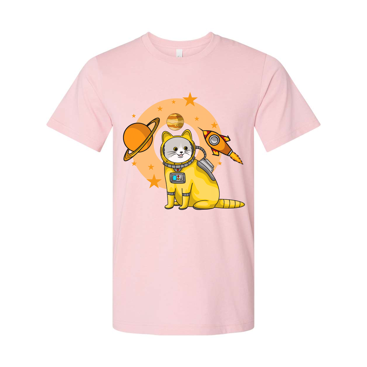 Space Cat Astronaut Graphic Tee With Rocket And Planets For Kids And Adults Worldwide