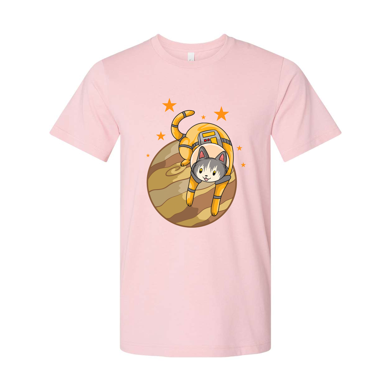 Space Cat Astronaut Illustration On Planet Unisex T Shirt With Adventure Theme Playful Design