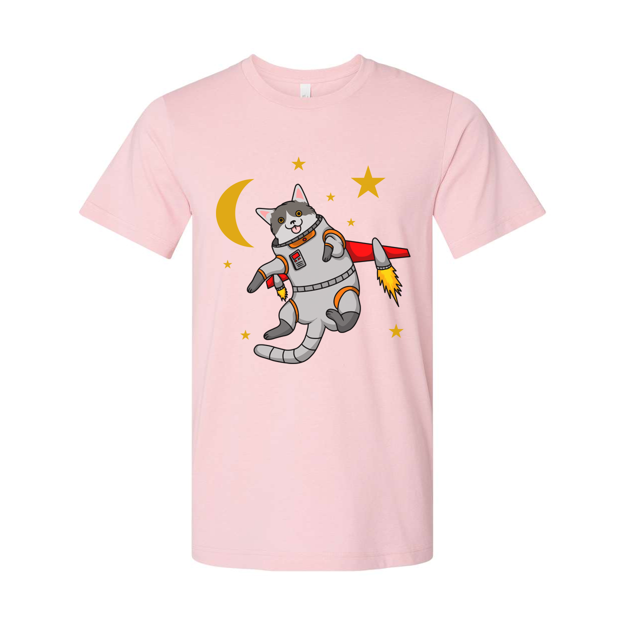 Space Animals Cat Astronaut Graphic Tee For Men Women Unisex Cute Space Travel Cartoon Outfit Gift
