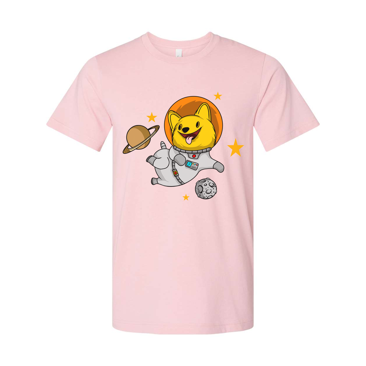 Space Dog Astronaut Graphic T Shirt For Unisex Adults And Kids Cosmic Design Tee