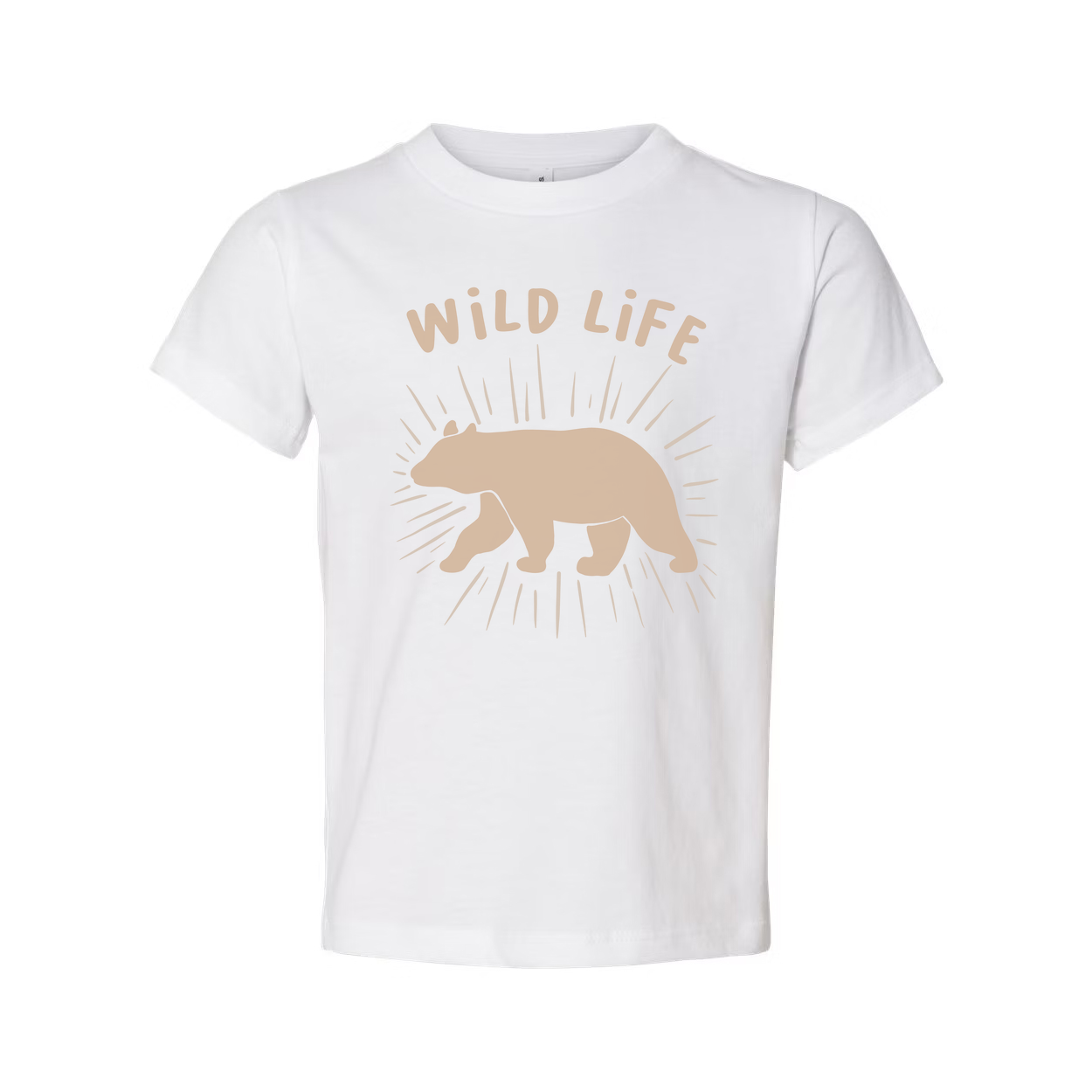 Unisex Outdoor Bear Graphic T Shirt With Wild Life Illustration And Sunburst Design