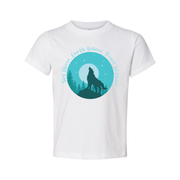 Unisex Outdoor Wolf Howling Graphic T Shirt With Moon Trees And Circular Night Scene