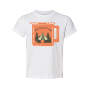 Unisex Outdoor Camping Graphic T Shirt With Tent And Pine Trees Landscape Illustration For Adventurers