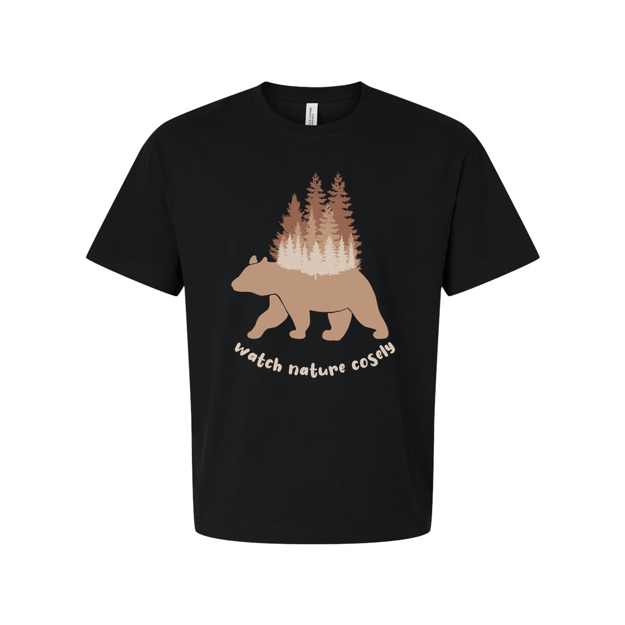 Unisex Outdoors Bear And Forest Graphic Tee For Nature Lovers Camping Hiking Adventures