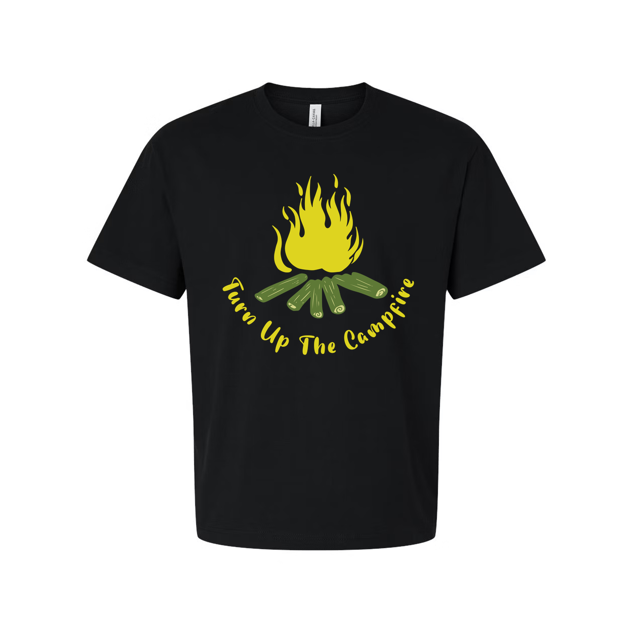 Turn Up The Campfire Unisex Graphic Tee With Campfire And Logs Design For Outdoor Adventure