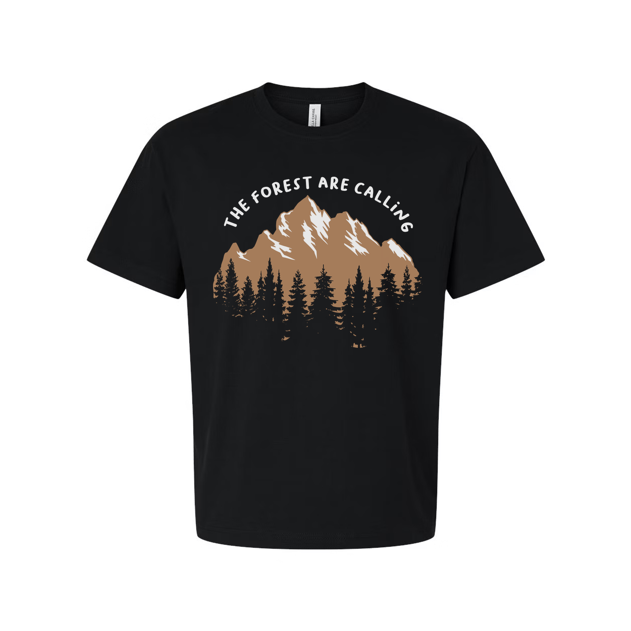 Outdoor Unisex Graphic Tee With Mountain Range And Forest Silhouette For Adventure Lovers