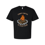 Unisex Outdoor Camping T Shirt With Campfire Illustration Graphic Tee For Outdoor Enthusiasts