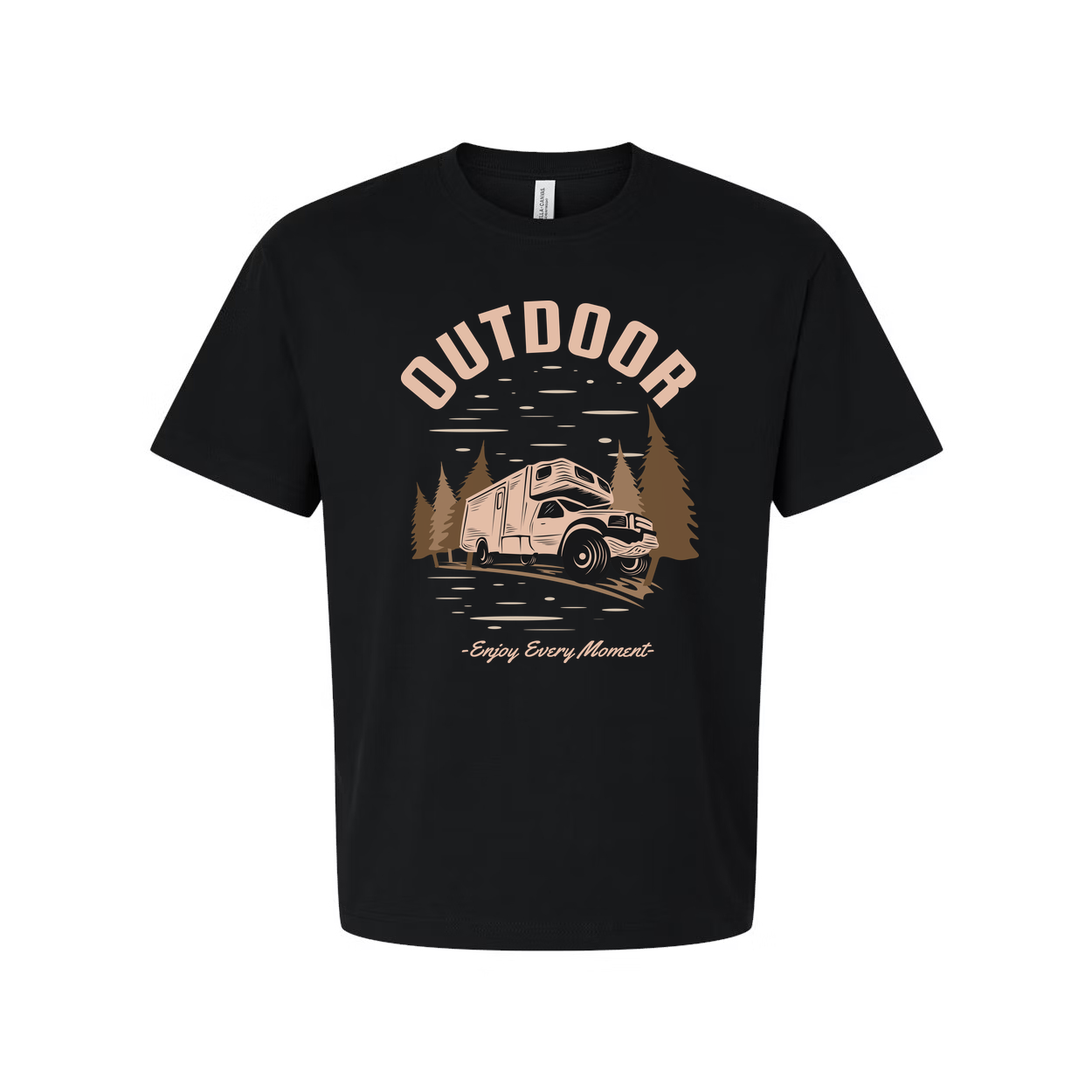 Outdoor Adventure Camper Van Graphic T Shirt For Men And Women With Forest Scene