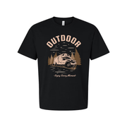 Outdoor Adventure Camper Van Graphic T Shirt For Men And Women With Forest Scene