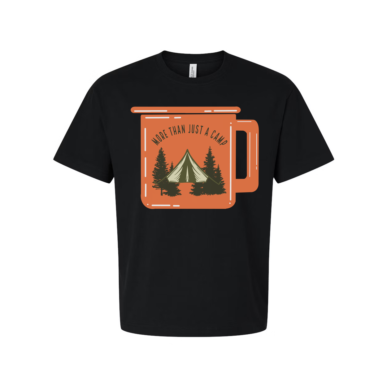 Unisex Outdoor Camping Graphic T Shirt With Tent And Pine Trees Landscape Illustration For Adventurers