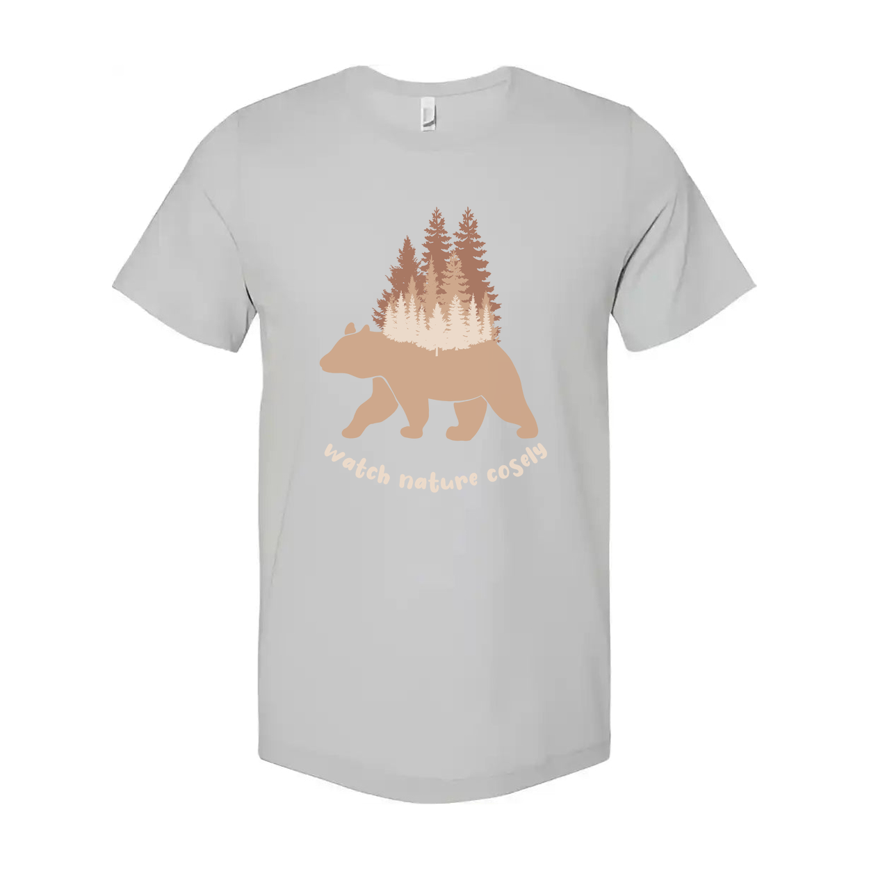Unisex Outdoors Bear And Forest Graphic Tee For Nature Lovers Camping Hiking Adventures