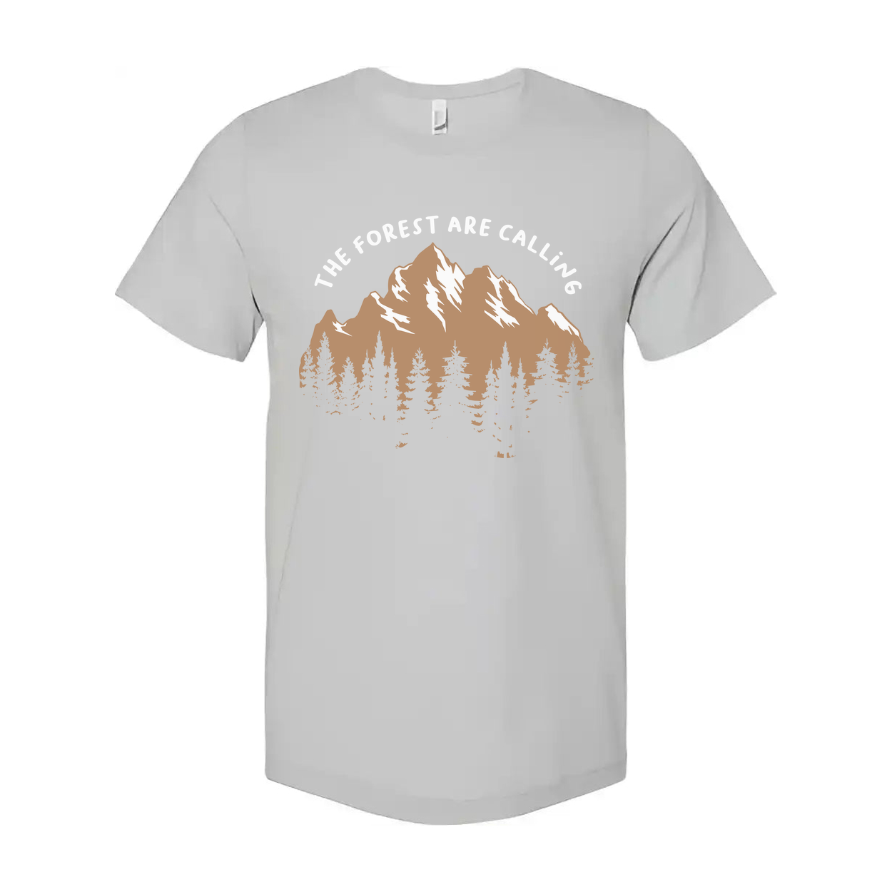 Outdoor Unisex Graphic Tee With Mountain Range And Forest Silhouette For Adventure Lovers