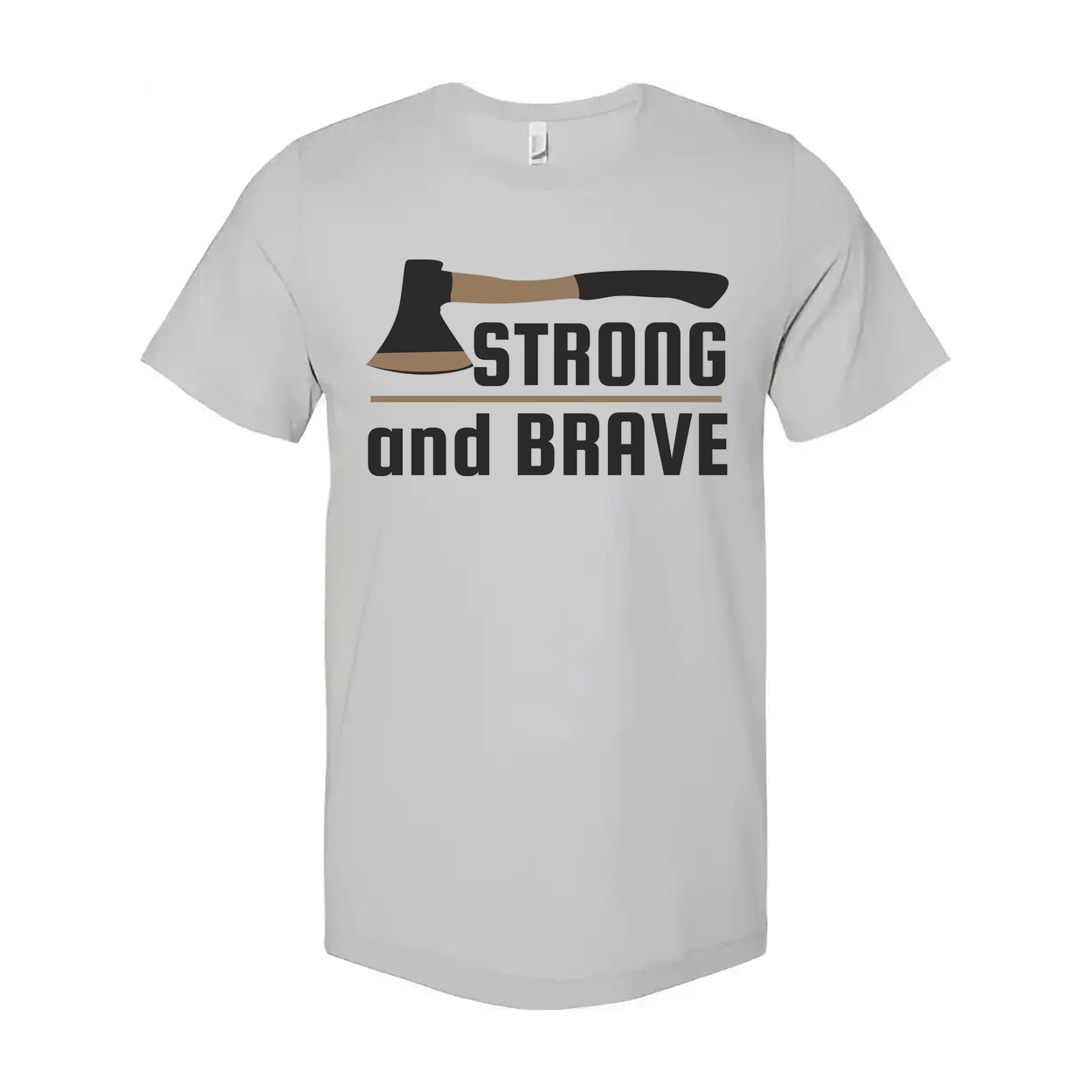 Strong and Brave Outdoor Axe Graphic T Shirt for Unisex Outdoor Enthusiasts and Casual Wear