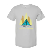 Unisex Outdoor T Shirt With Camping Tent And Pine Forest Graphic For Nature Lovers