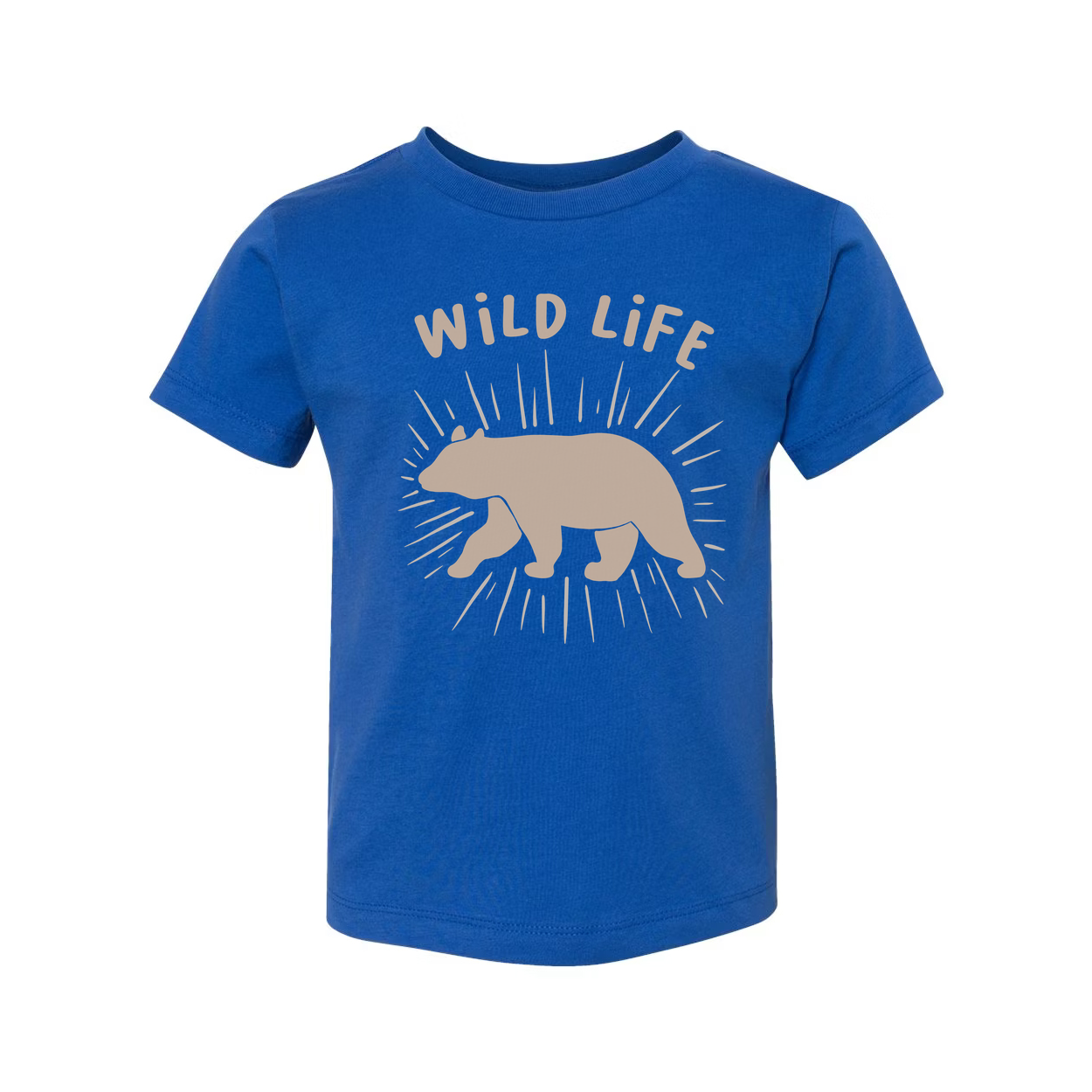Unisex Outdoor Bear Graphic T Shirt With Wild Life Illustration And Sunburst Design