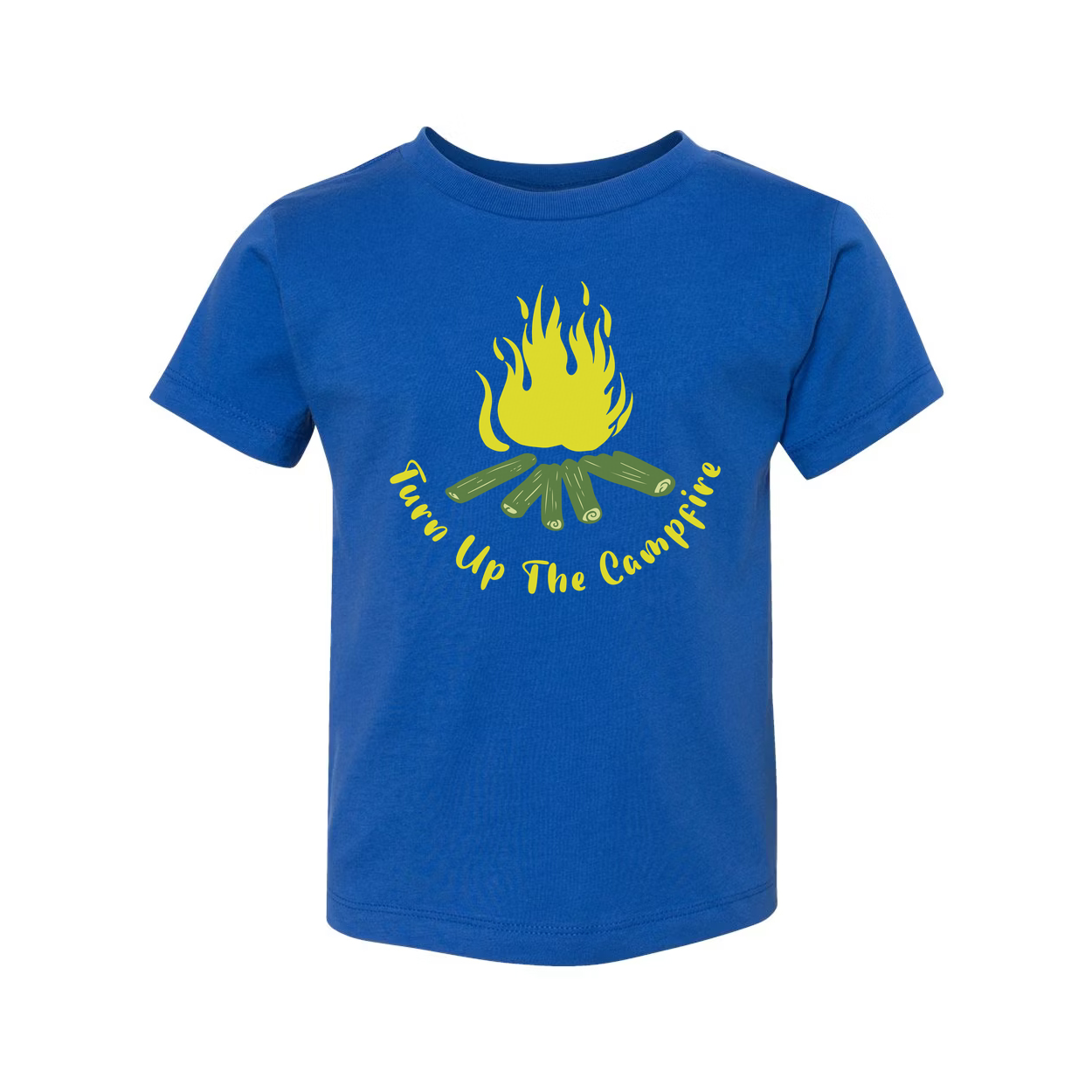 Turn Up The Campfire Unisex Graphic Tee With Campfire And Logs Design For Outdoor Adventure