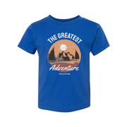 Unisex The Greatest Adventure Outdoor T-Shirt With Sunset Mountains And Forest Silhouette Graphic