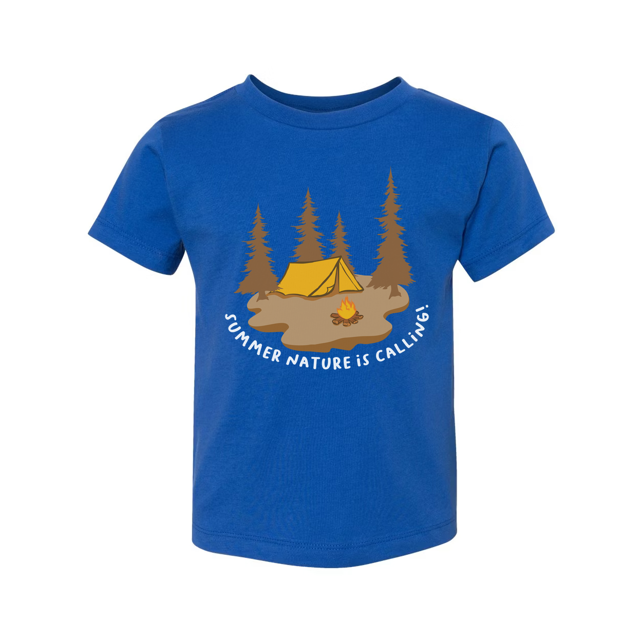 Camping Scene Graphic Tee With Tent And Campfire Among Pines For Unisex Outdoor Adventure