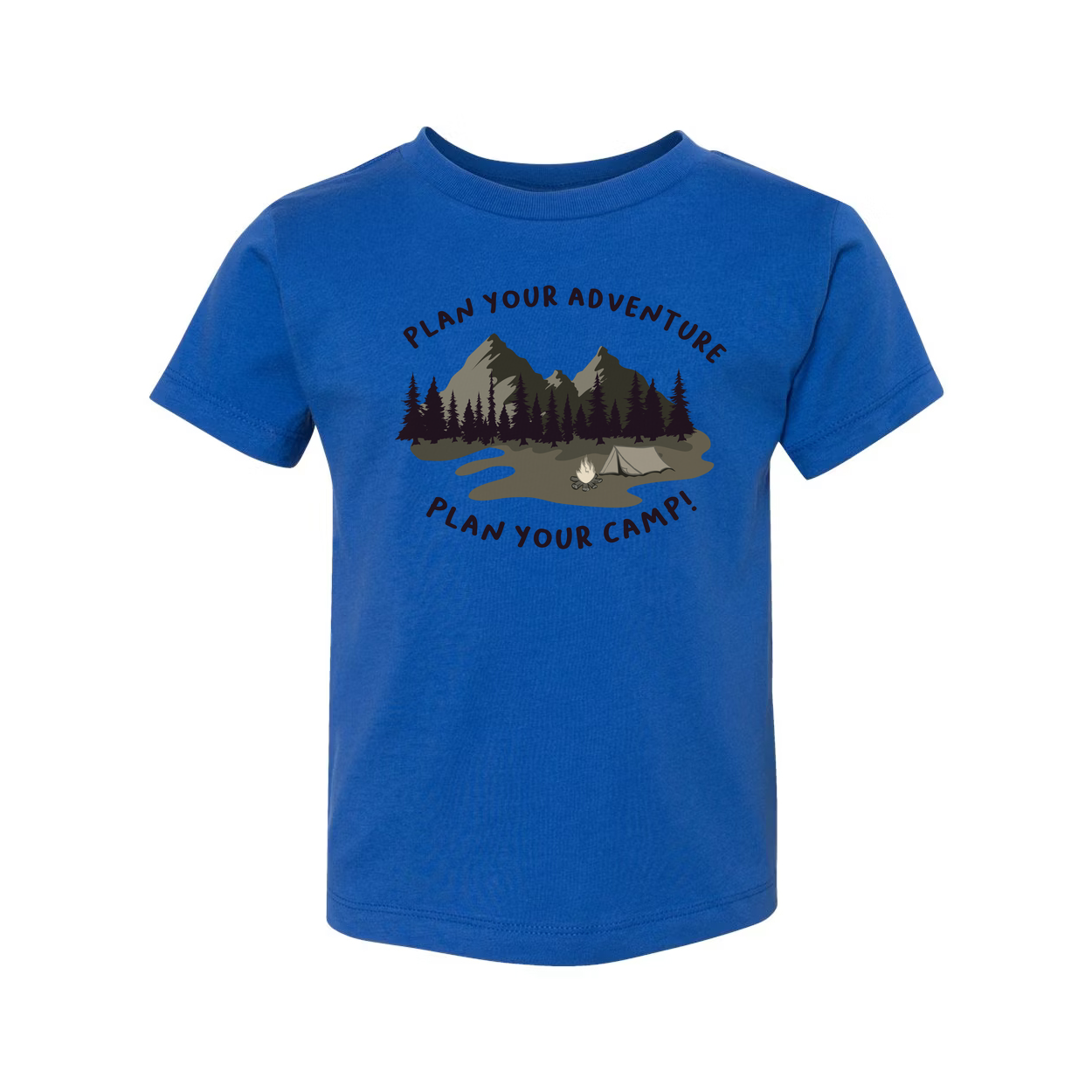 Unisex Outdoor Adventure Camp Graphic T Shirt With Mountain Forest Campfire Illustration